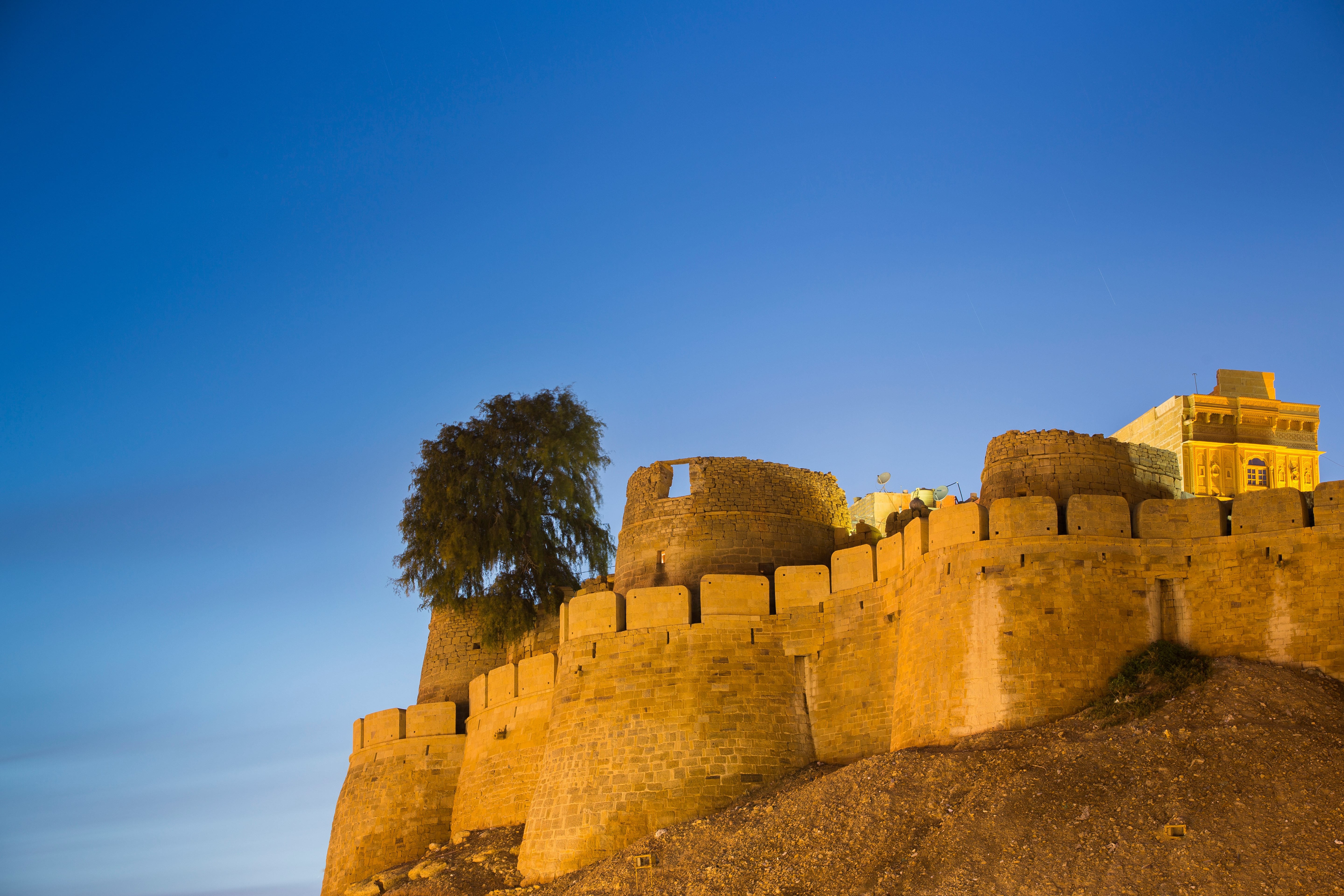 brown concrete castle near tree